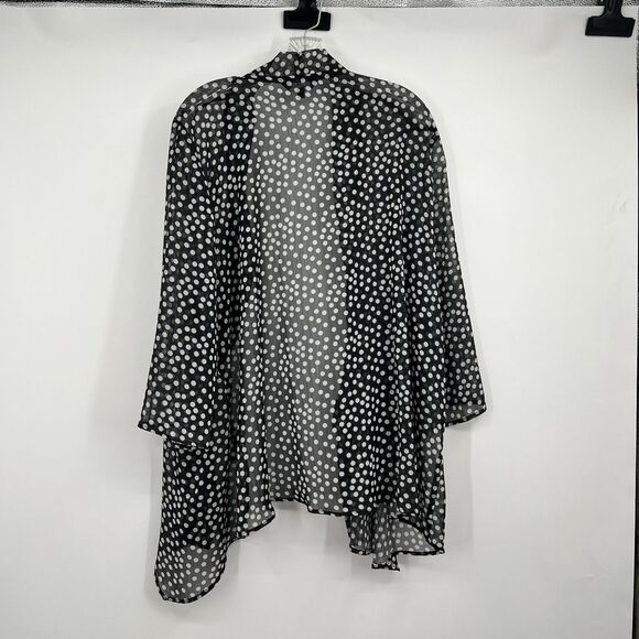 Slinky Brand Black White Polka Dot Sheer Coverup 1X Rockabilly Vacation Beach - Picture 4 of 7
